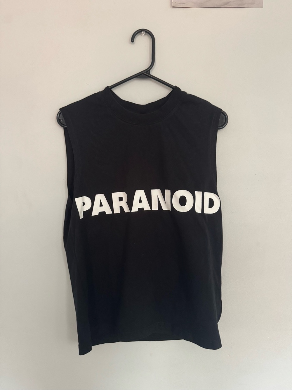 Yung Lean - Jonatan Leandoer Merch. Black Sleeveless'PARANOID' Tank